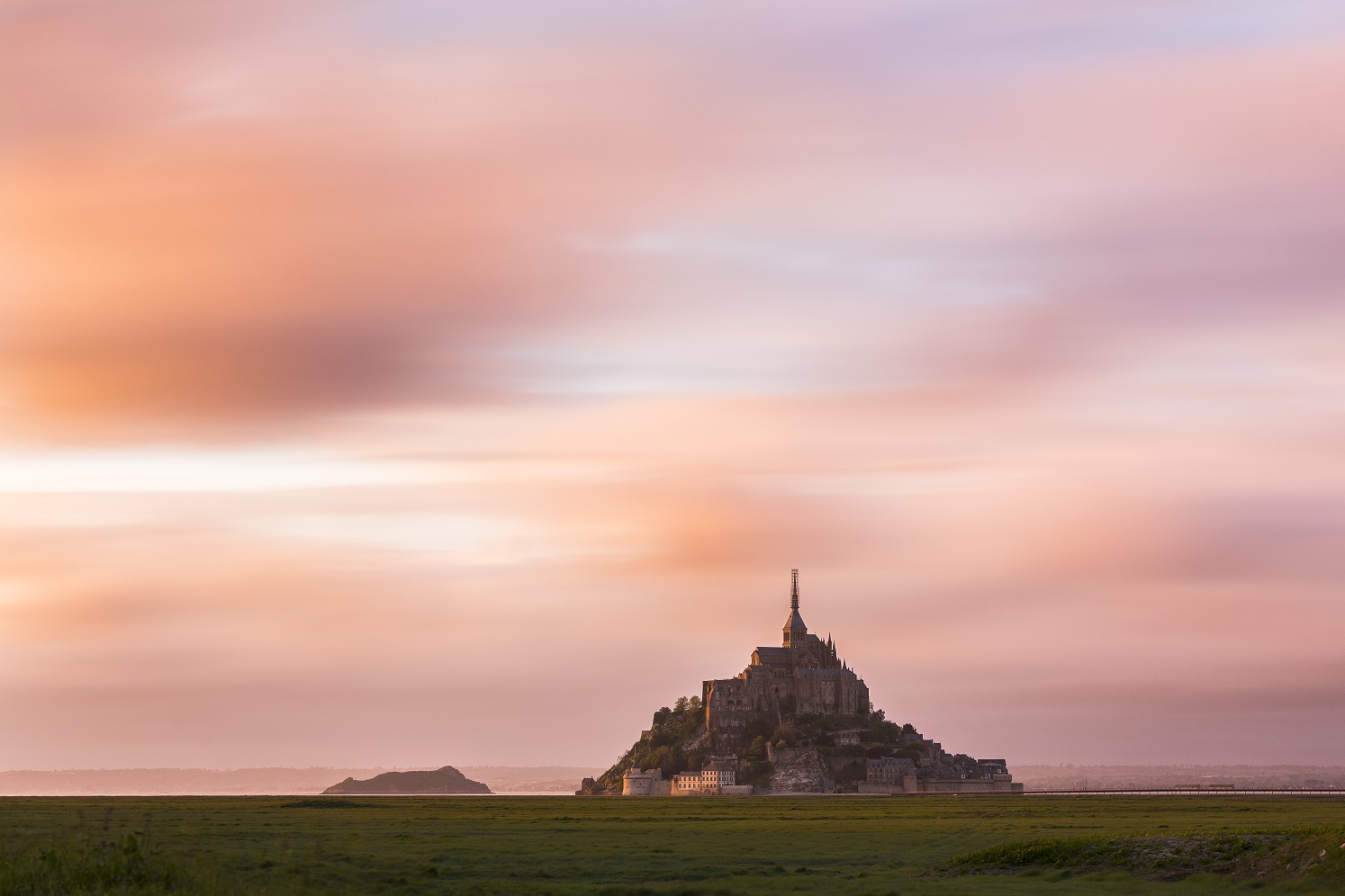 Last light of the day in Mont Saint Michel