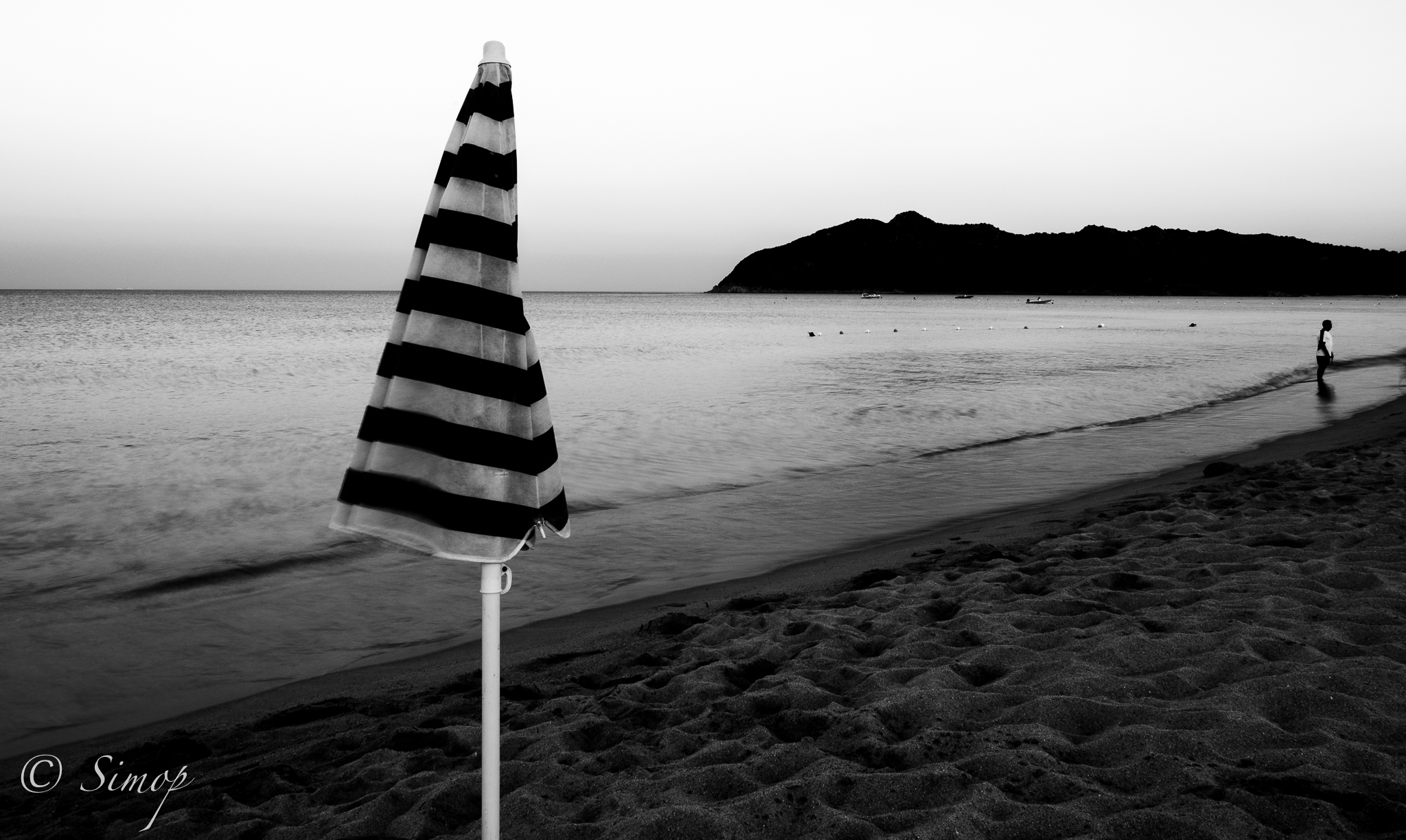 Late in the evening on the beach