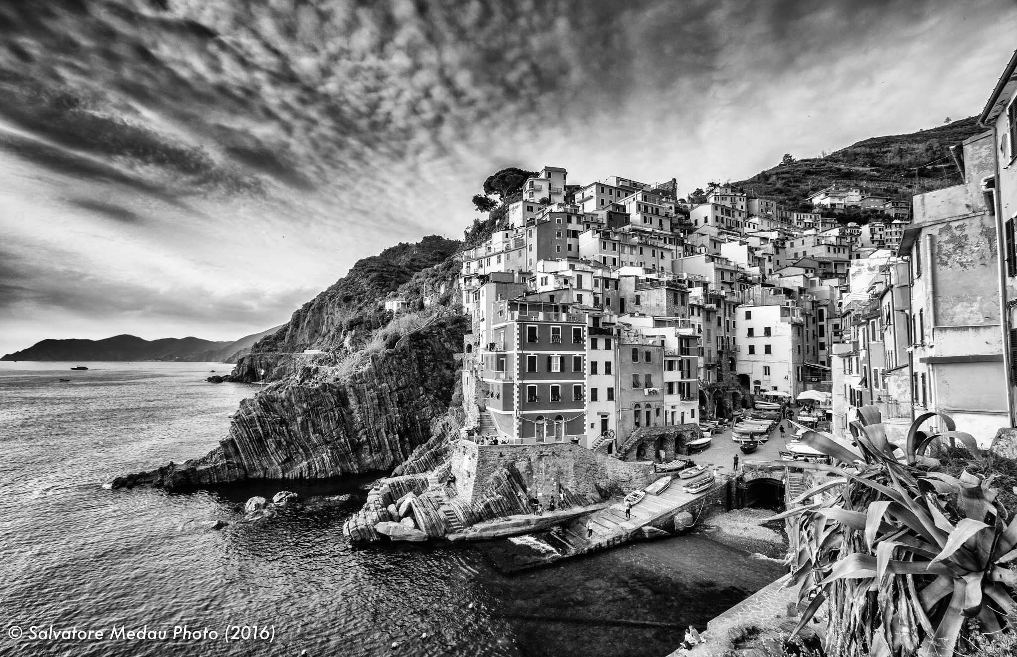 Riomaggiore in b/n