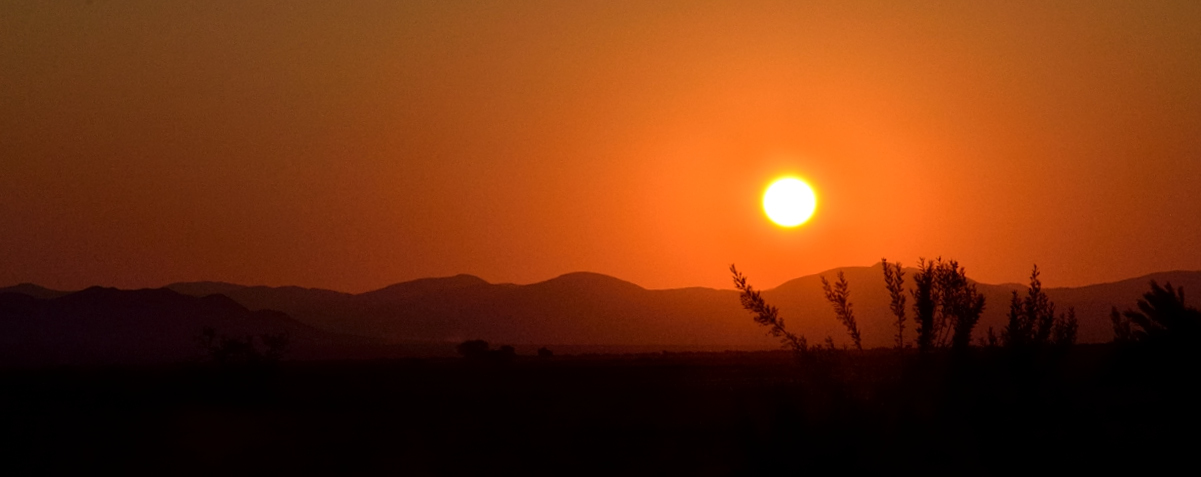 Sunset in the desert, Namibia