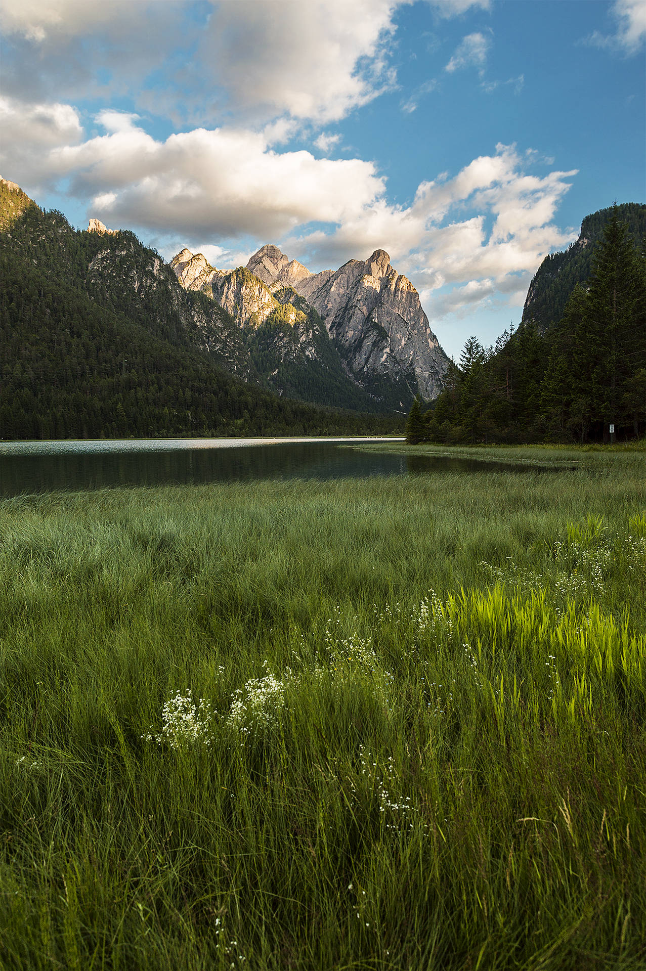 Dobbiaco Lake and Dolomites