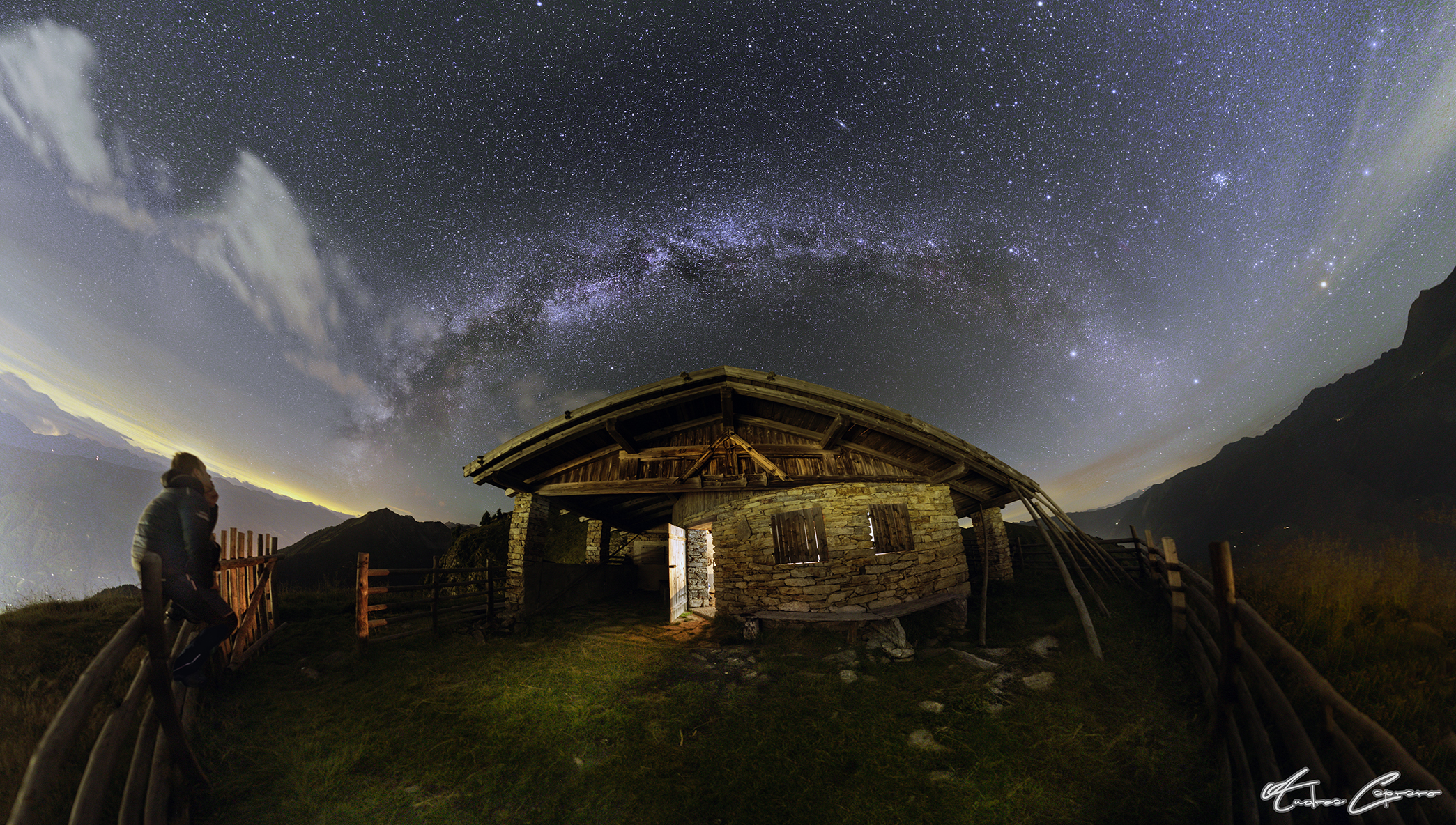 Hahenenkammhütte, stars watching.