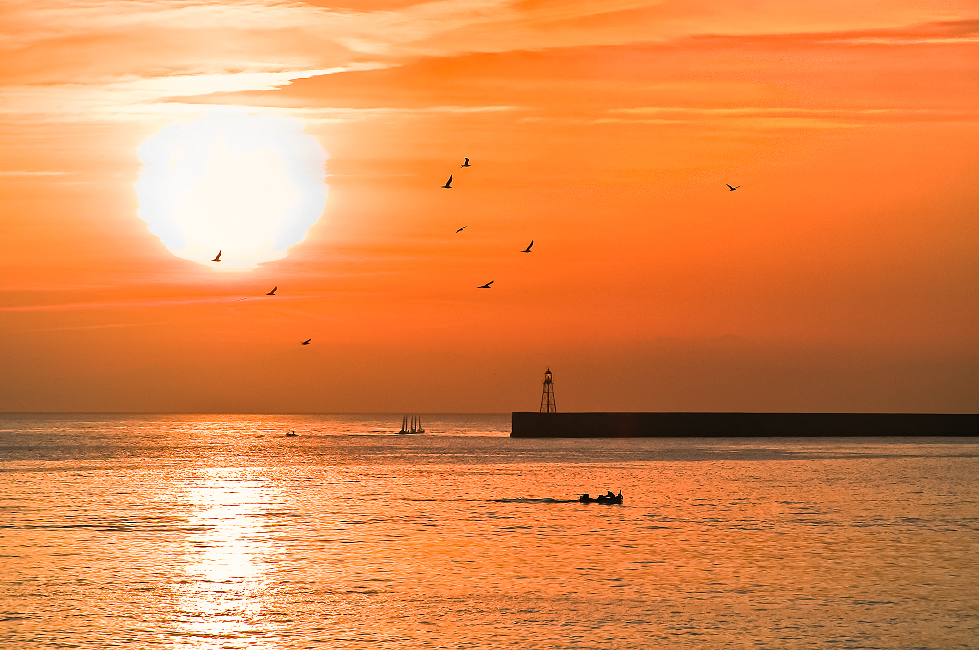 Tramonto invernale a Genova