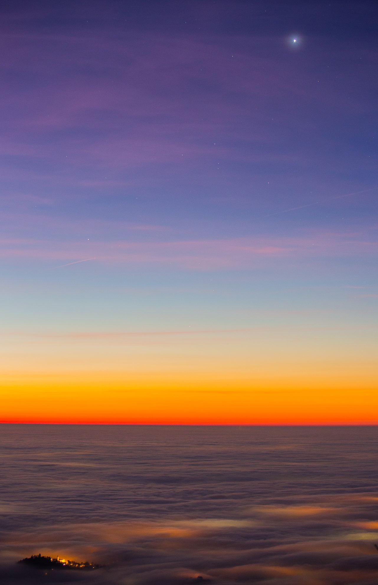 Sunrise over the clouds