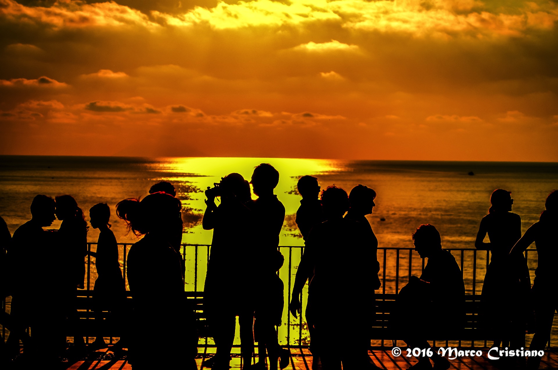 Silhouette, sunset in Tropea ...