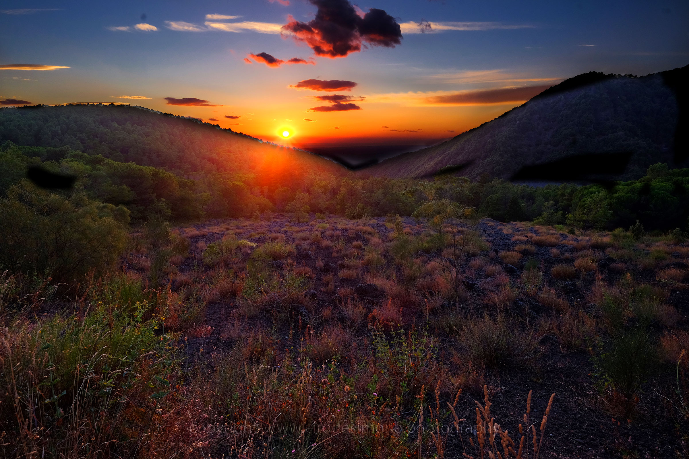 Tramonto sul Vesuvio