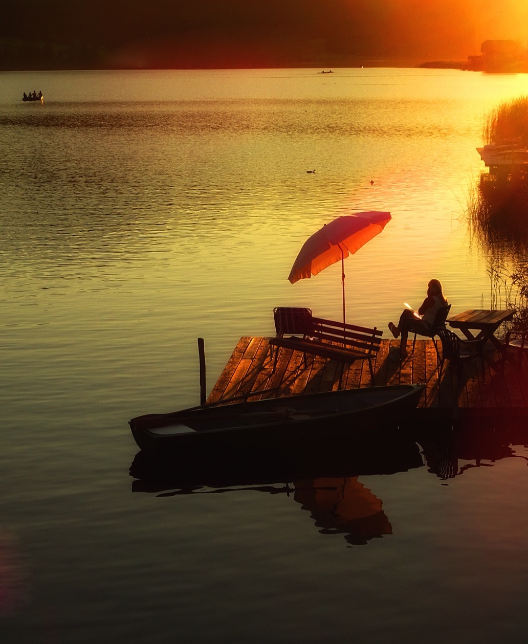 Sunset on Lake Weissensee (Austria)