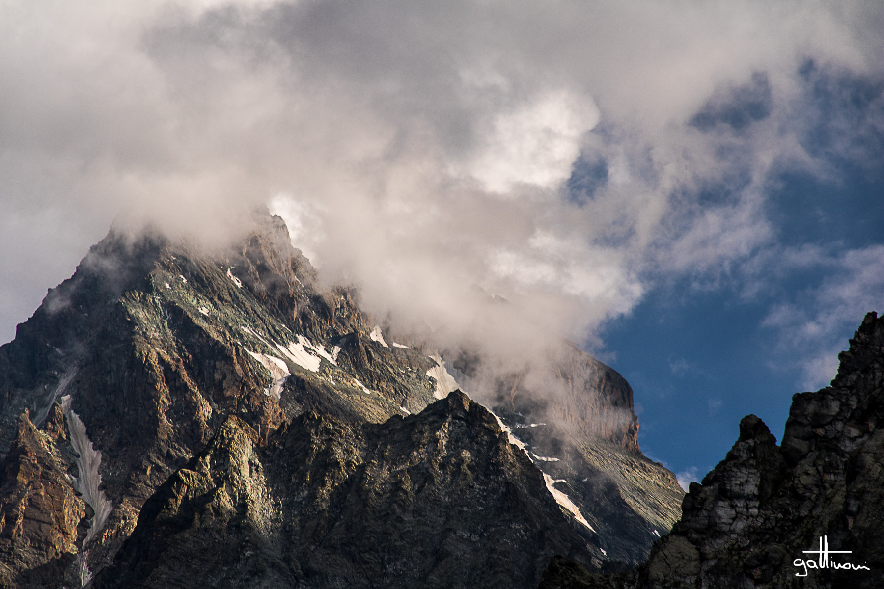 Monviso in the clouds