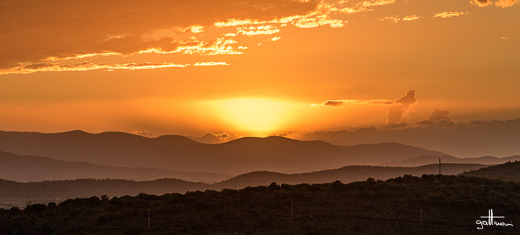 sunset on the Maremma