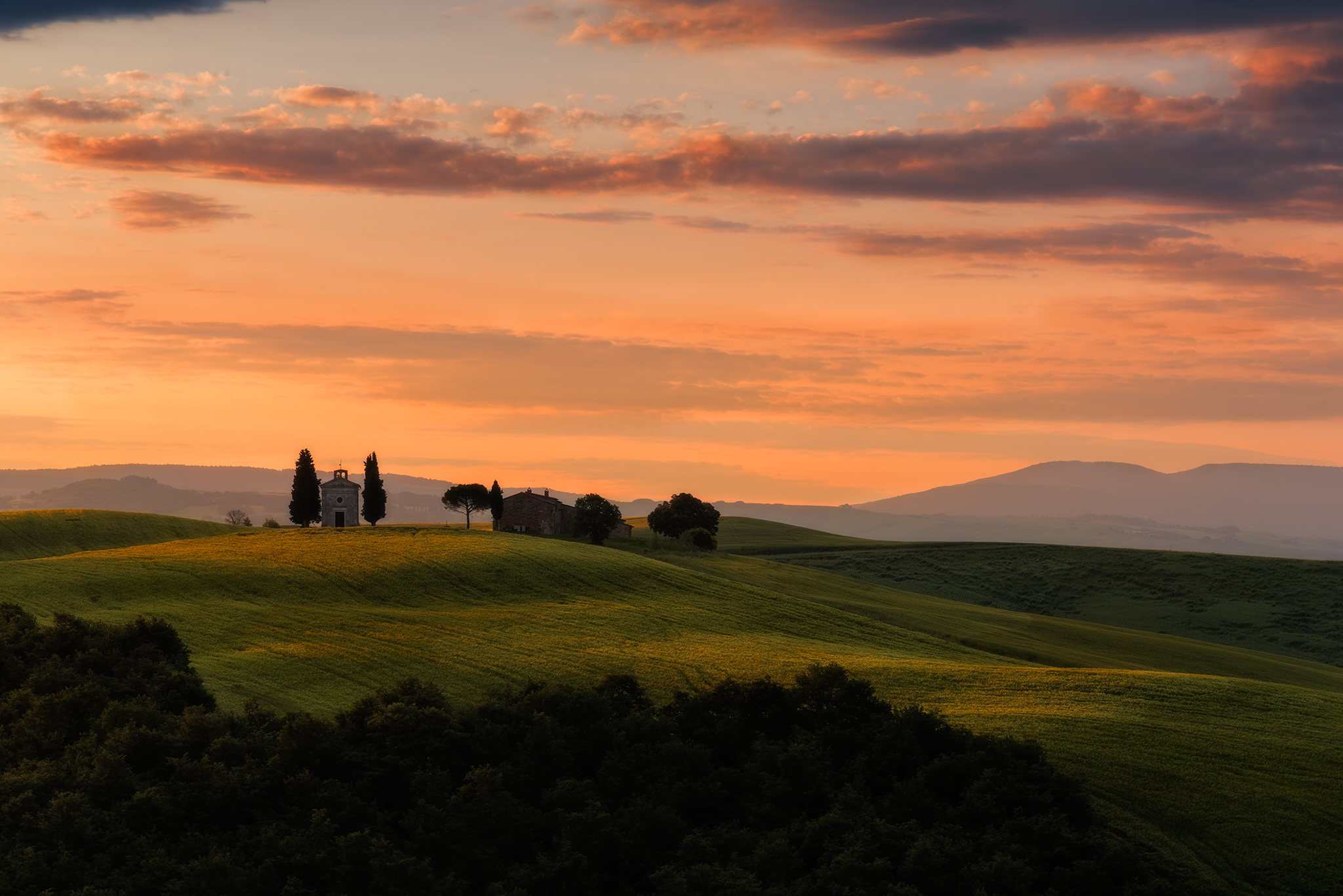 Vitaleta primi luci del mattino