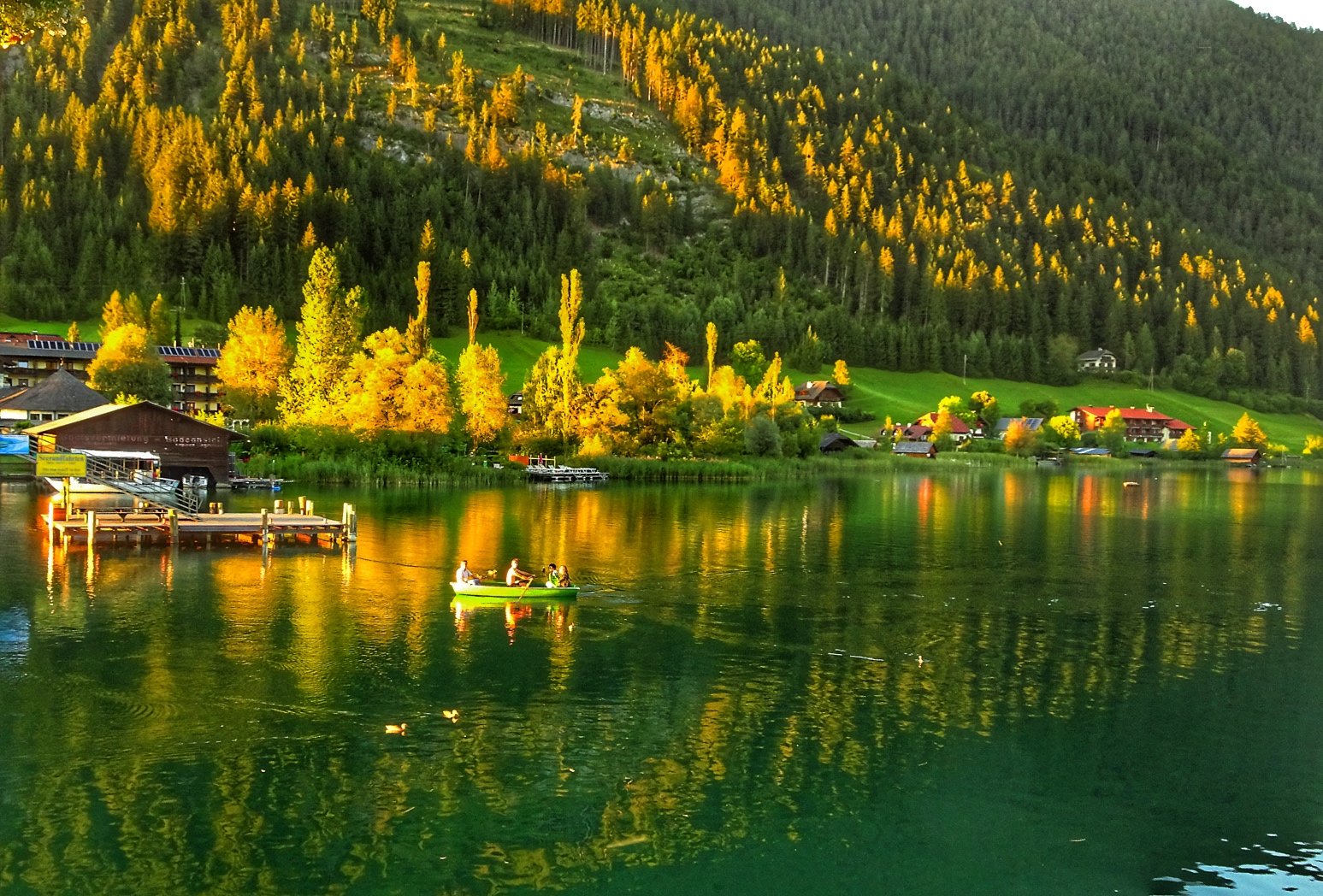 Reflections on the lake Weissensee