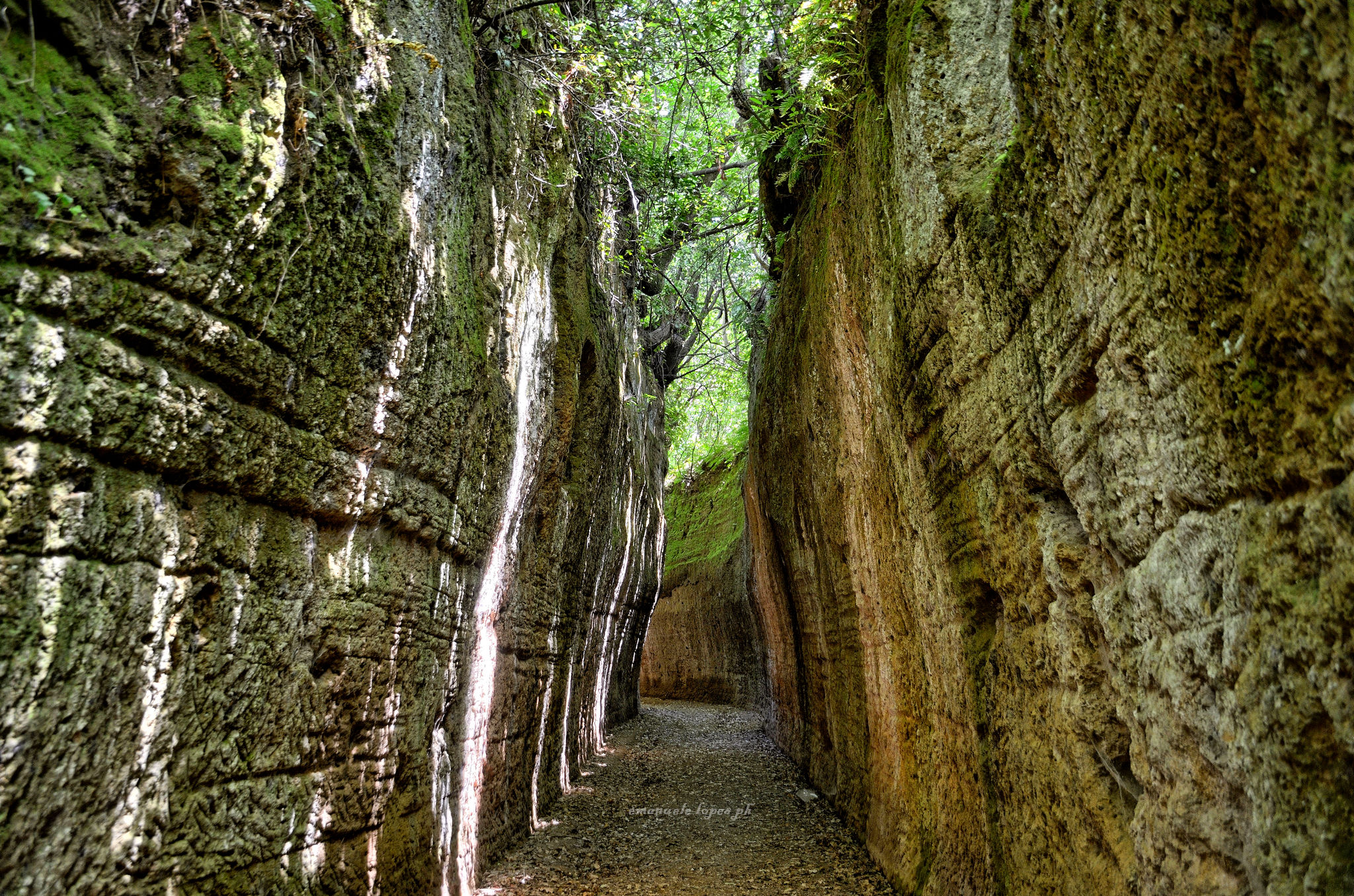 via hollow dug out of tufa