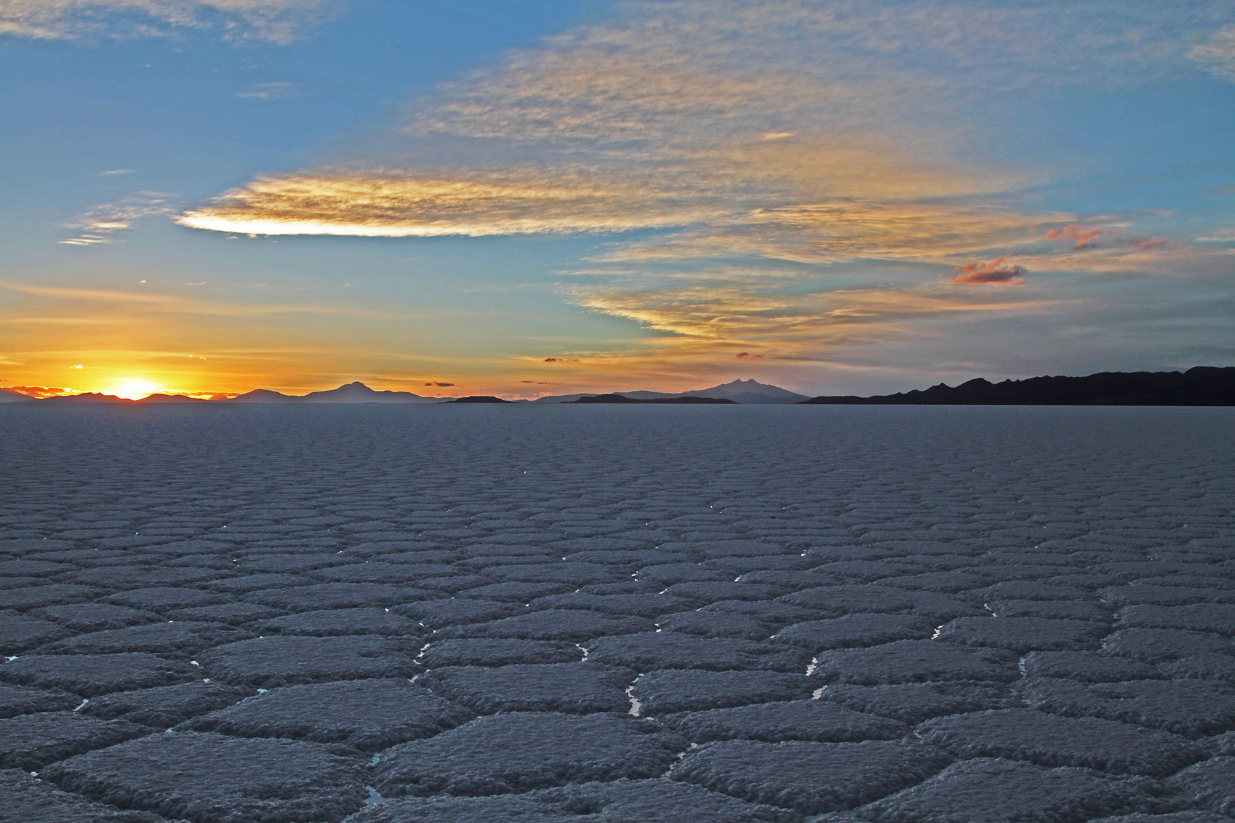 salar de Uyuni at sunset
