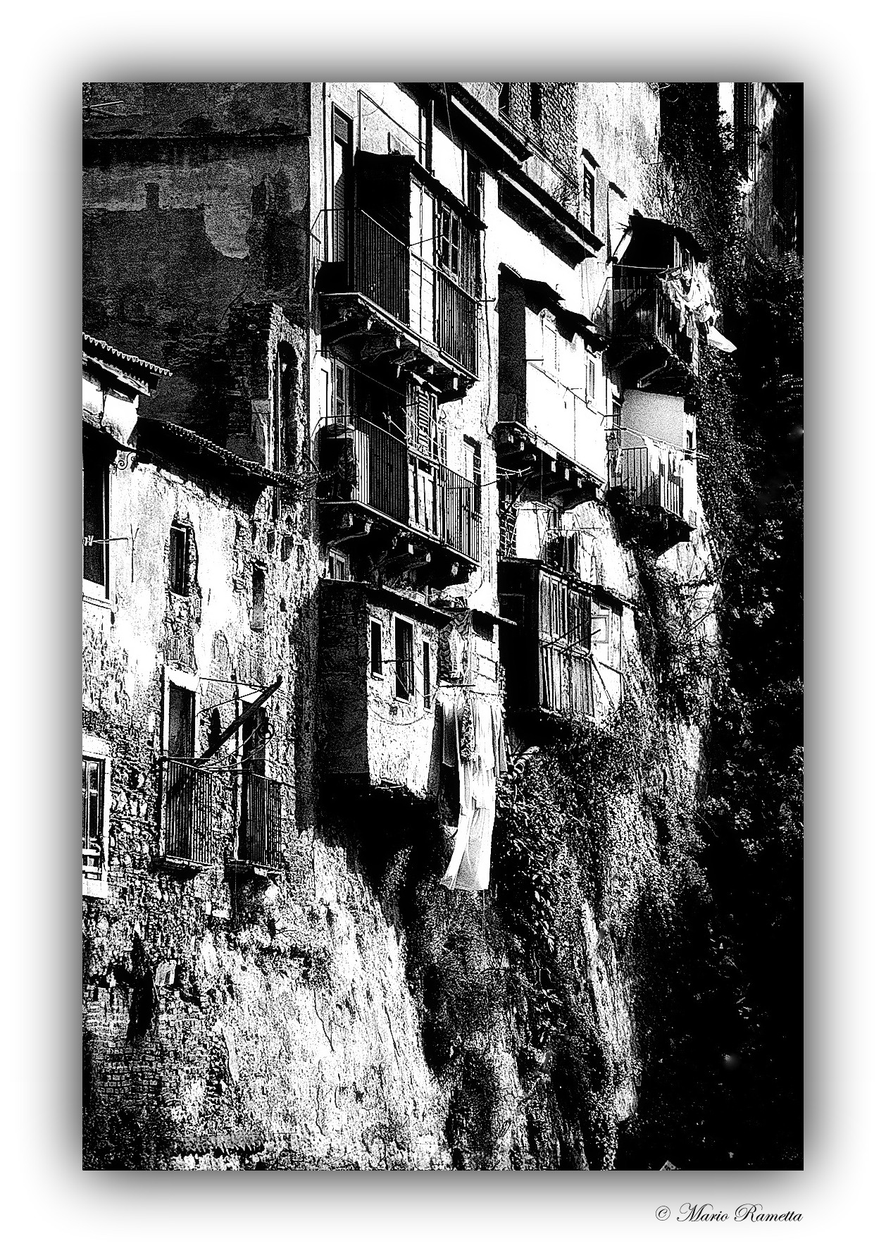 Balconies in the stone.
