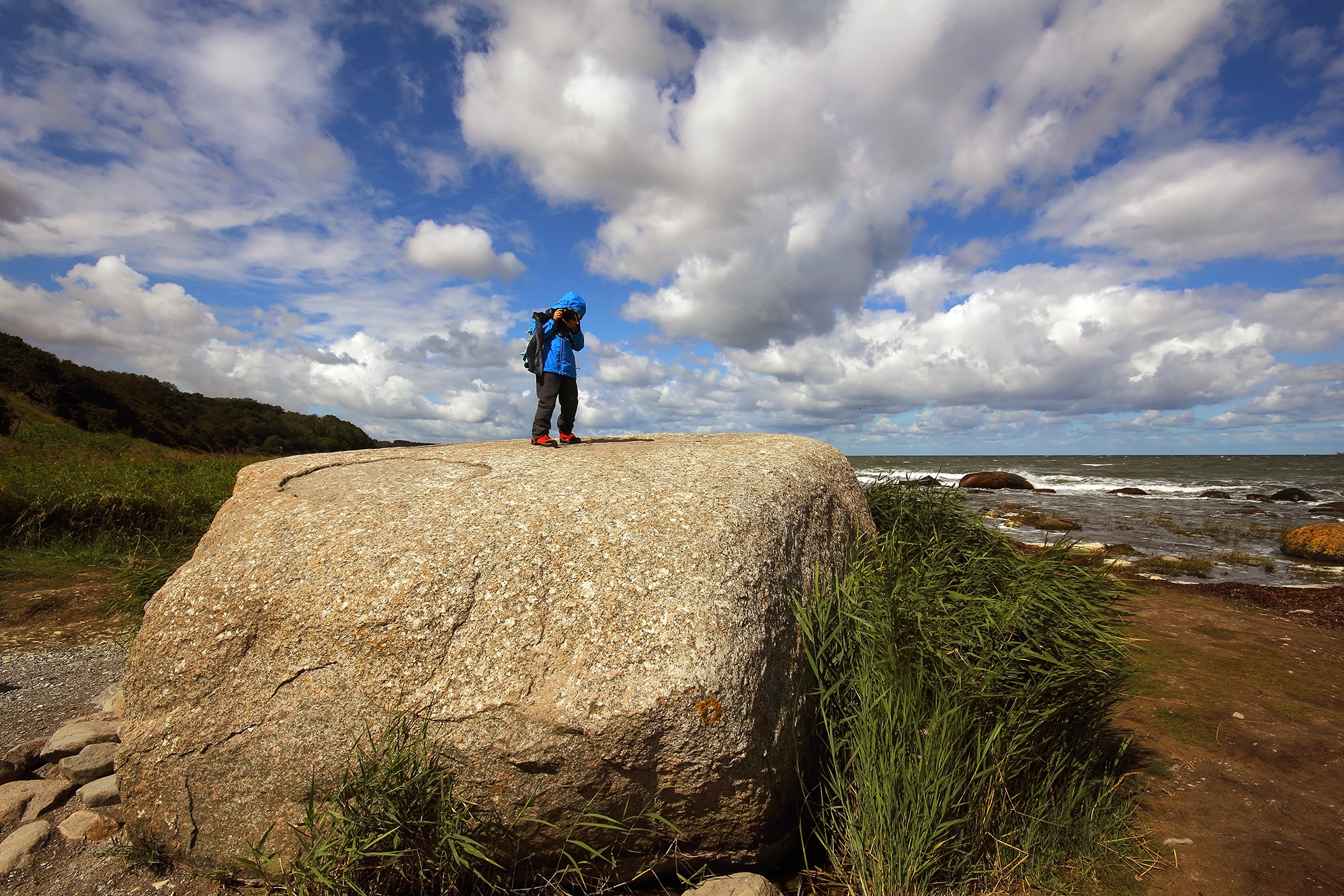 kap the Arkona beach wilderness and young photographer