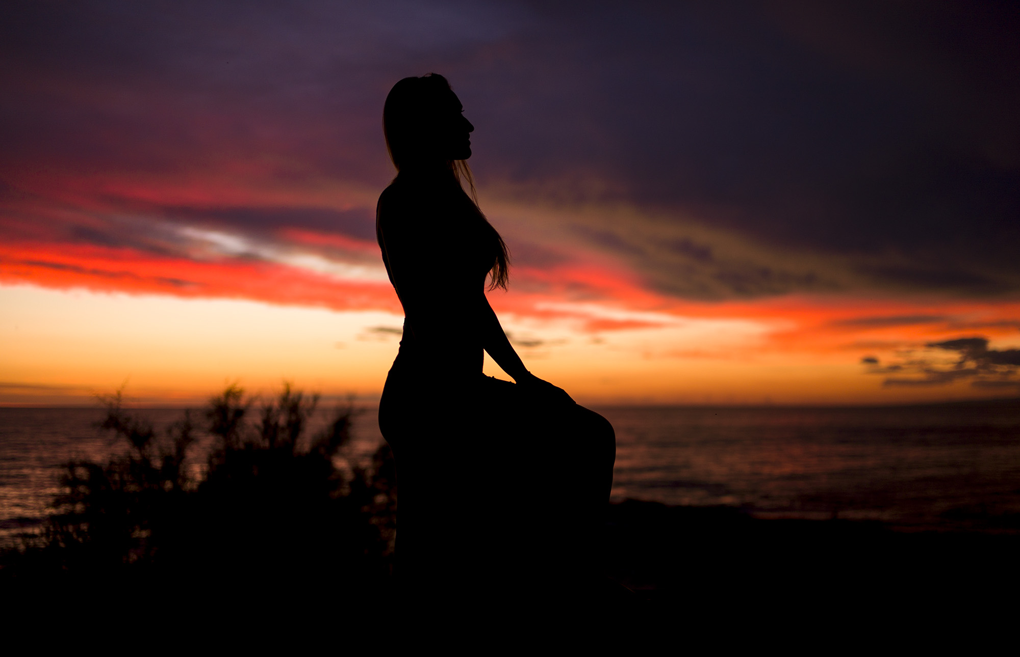 Sunset with silhouette