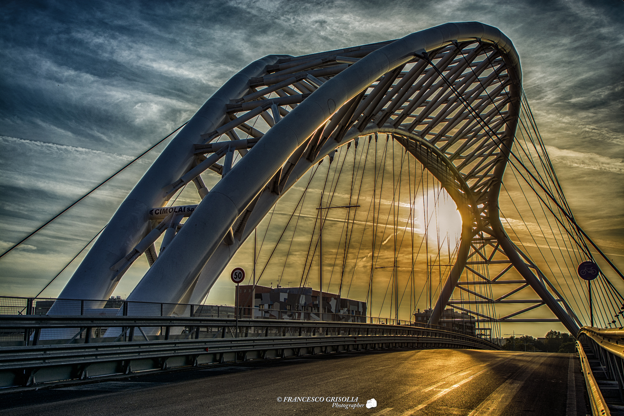 The bridge at sunset