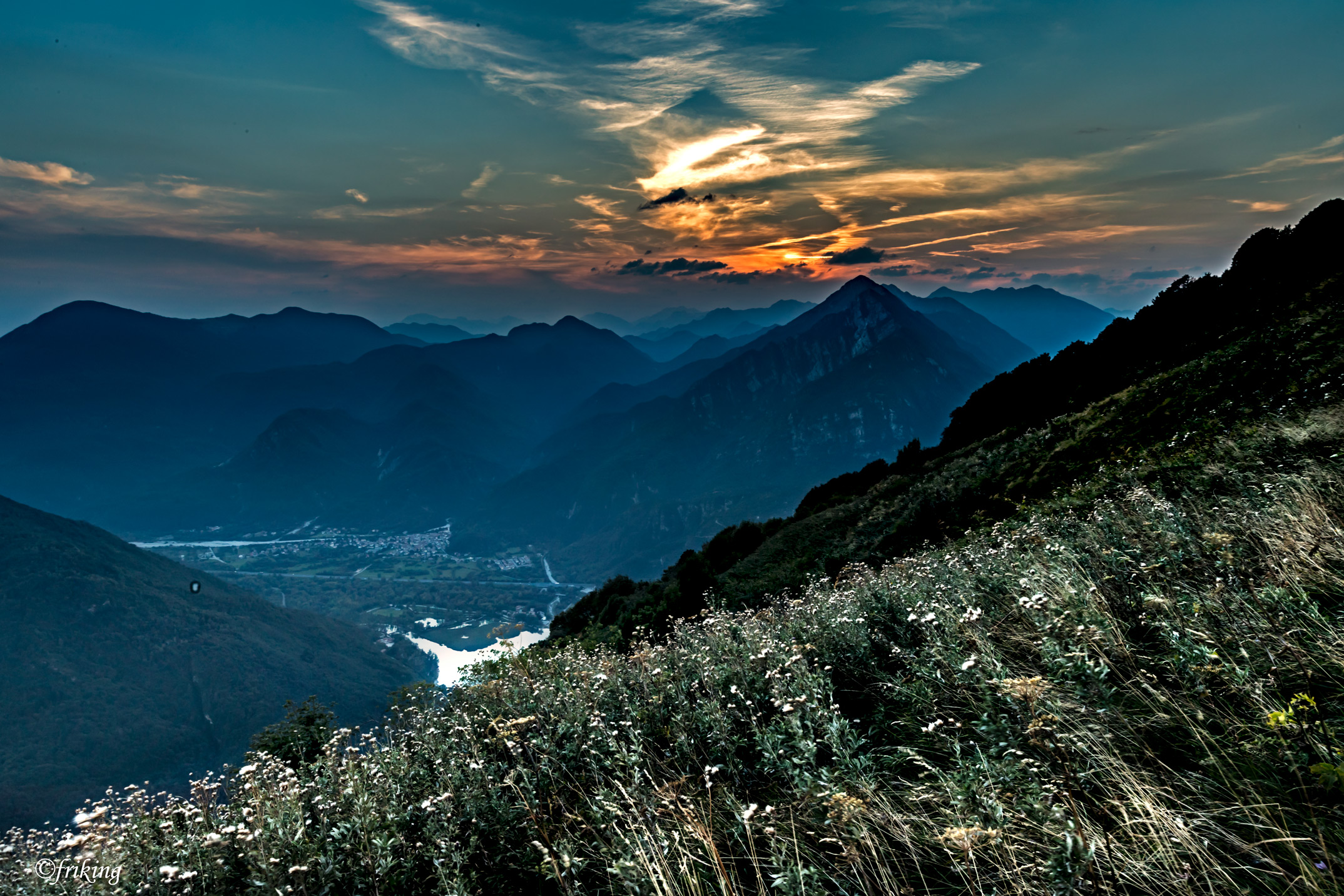Sunset looking towards Lake Cavazzo