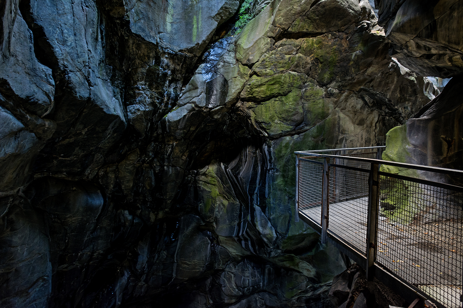 La passerella dentro l'orrido