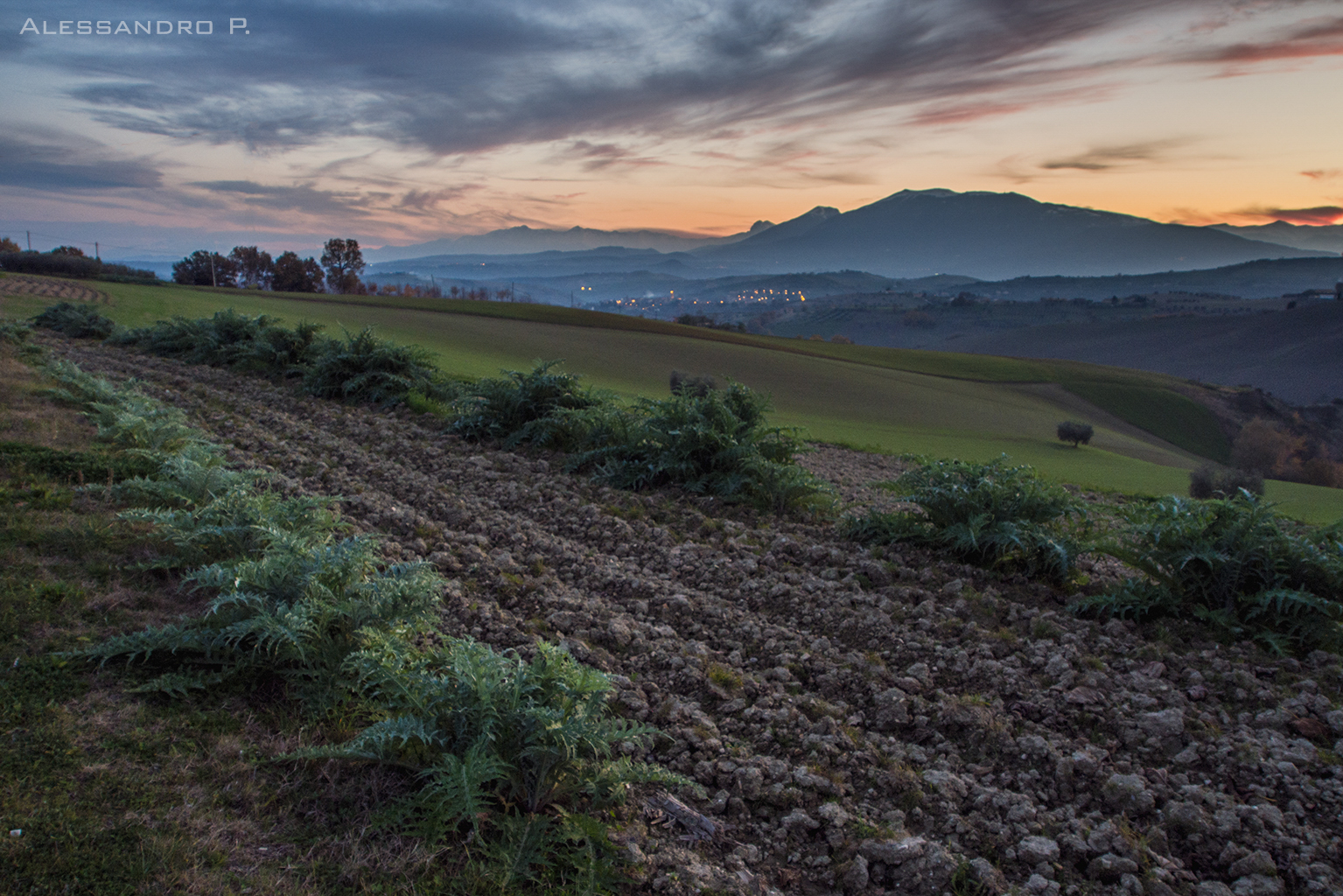 Sunset in Offida, Italy