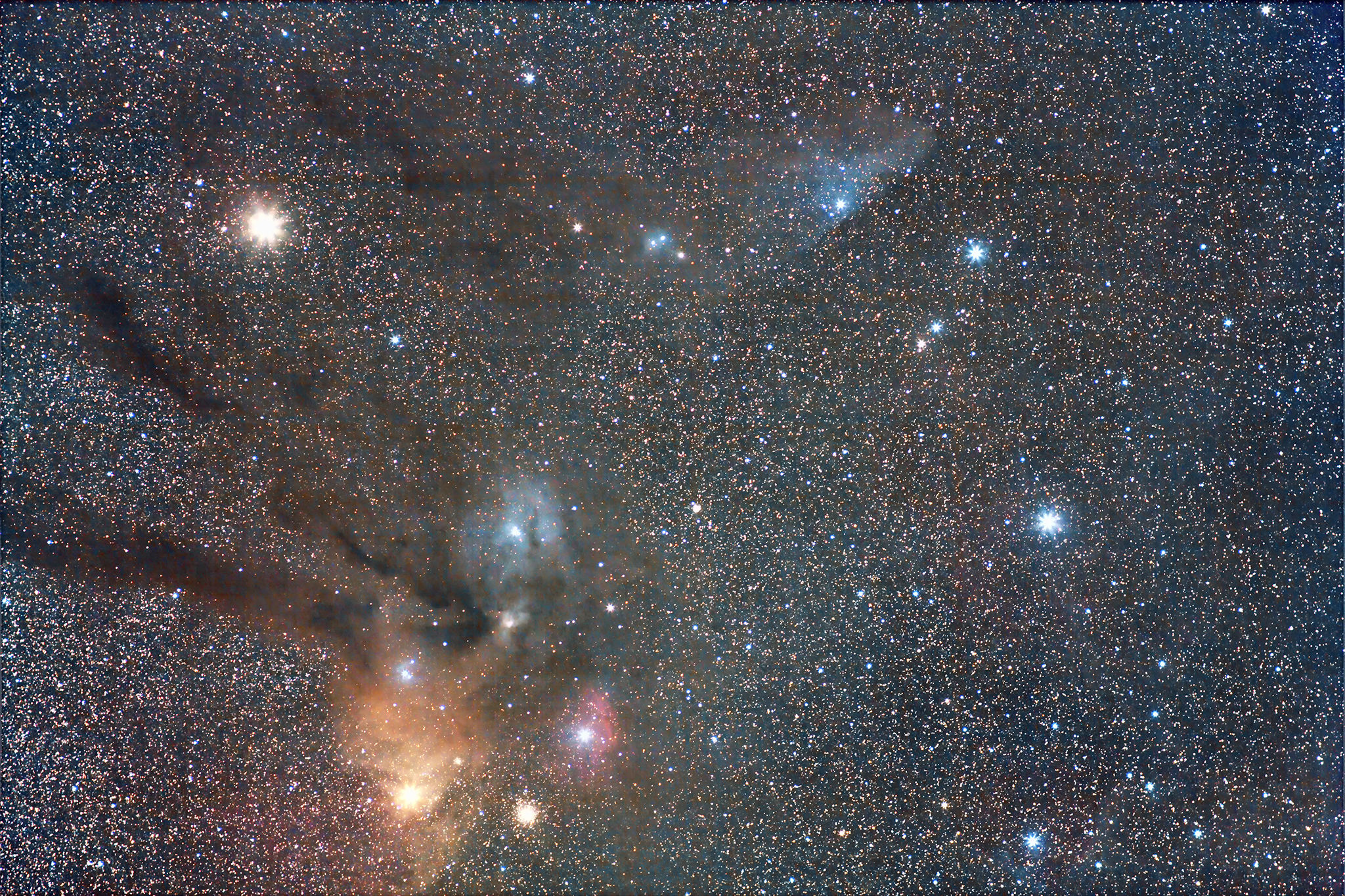 Rho Ophiuchi and blue horse head