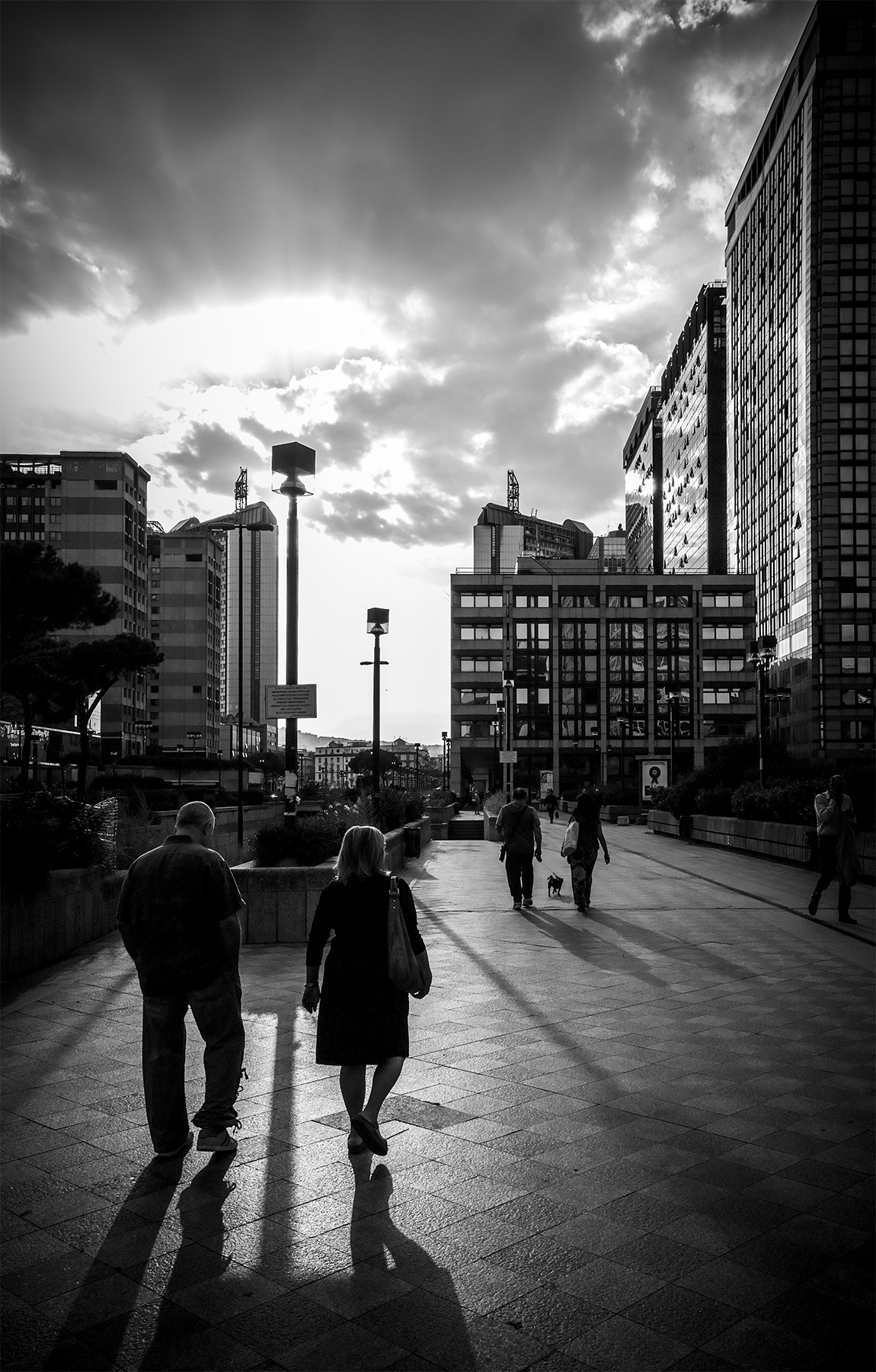 Walking down the street