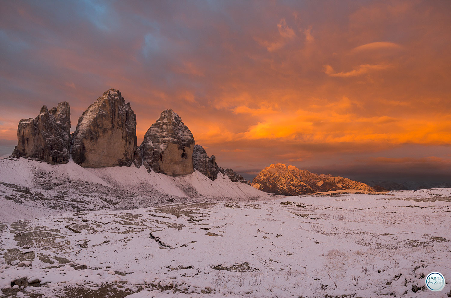 Alba and first snow to the three Peaks