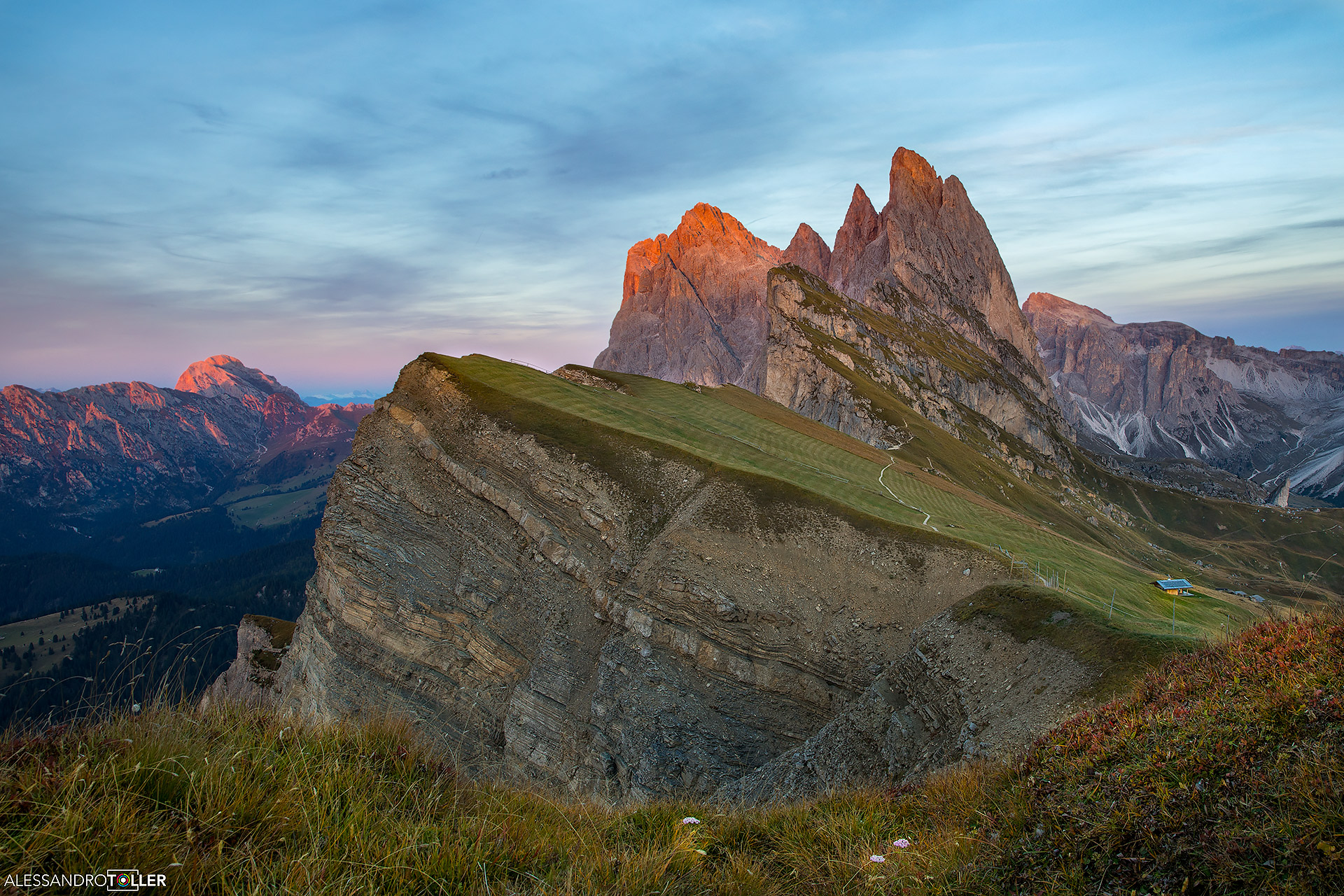 Sunset on Seceda