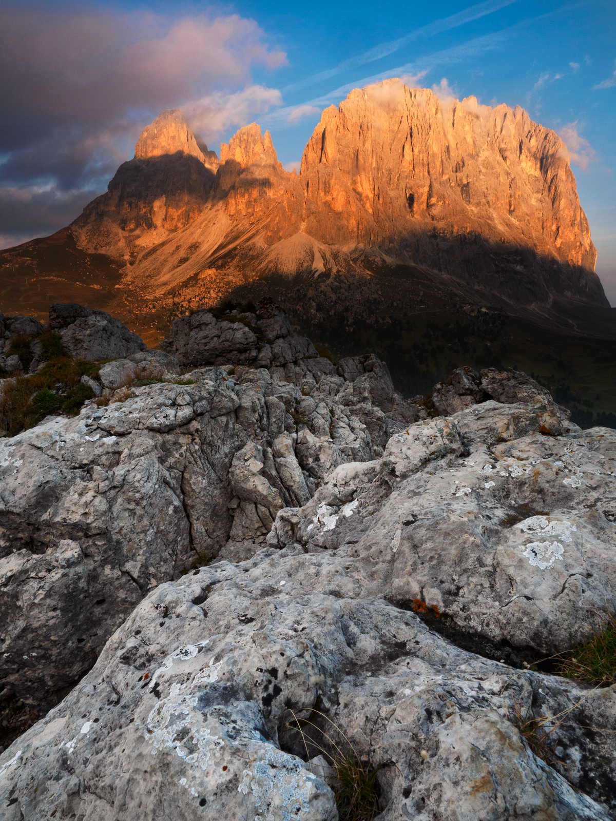 Sassolungo all'alba.