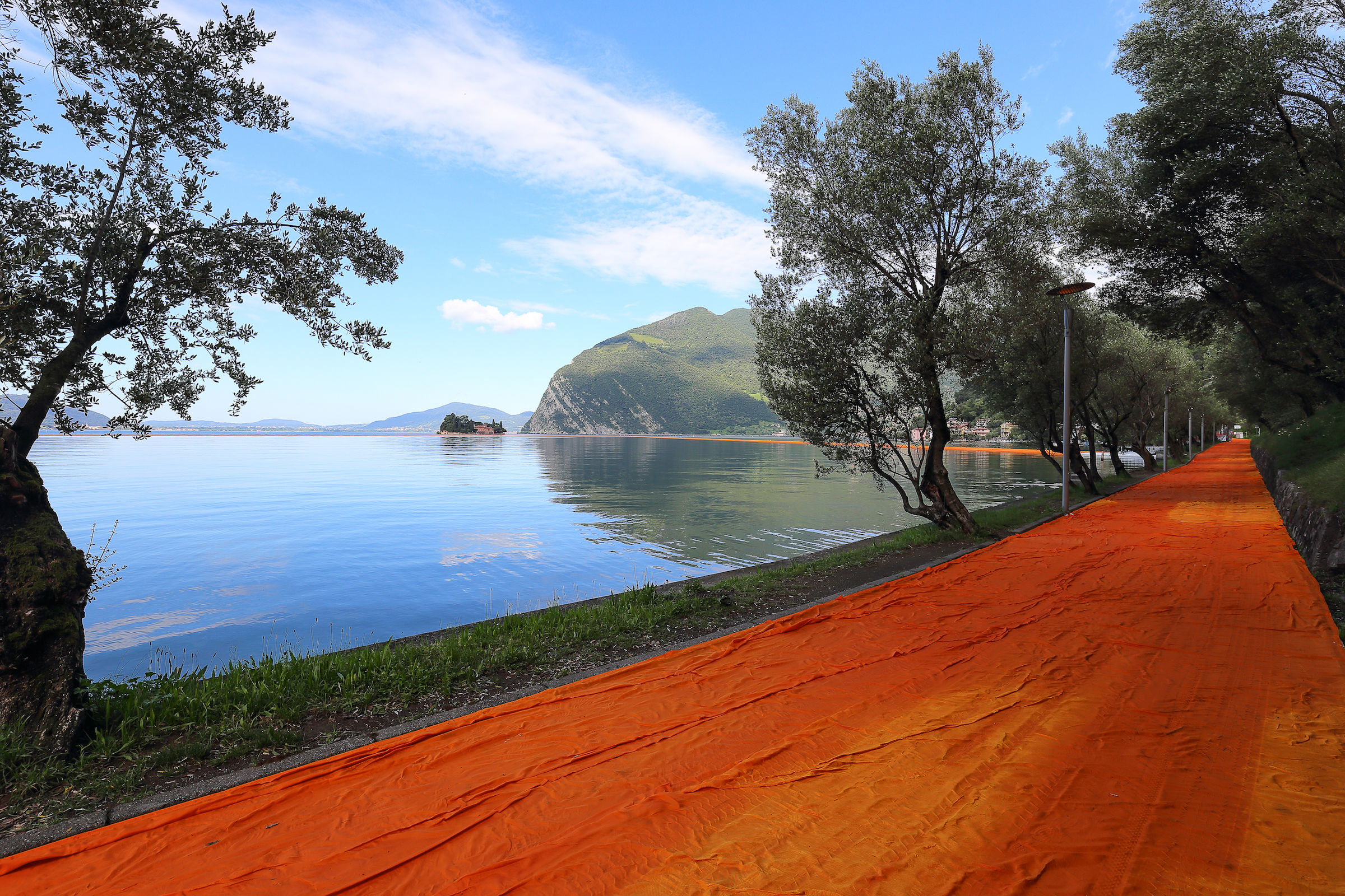 Strade arancio tra gli ulivi