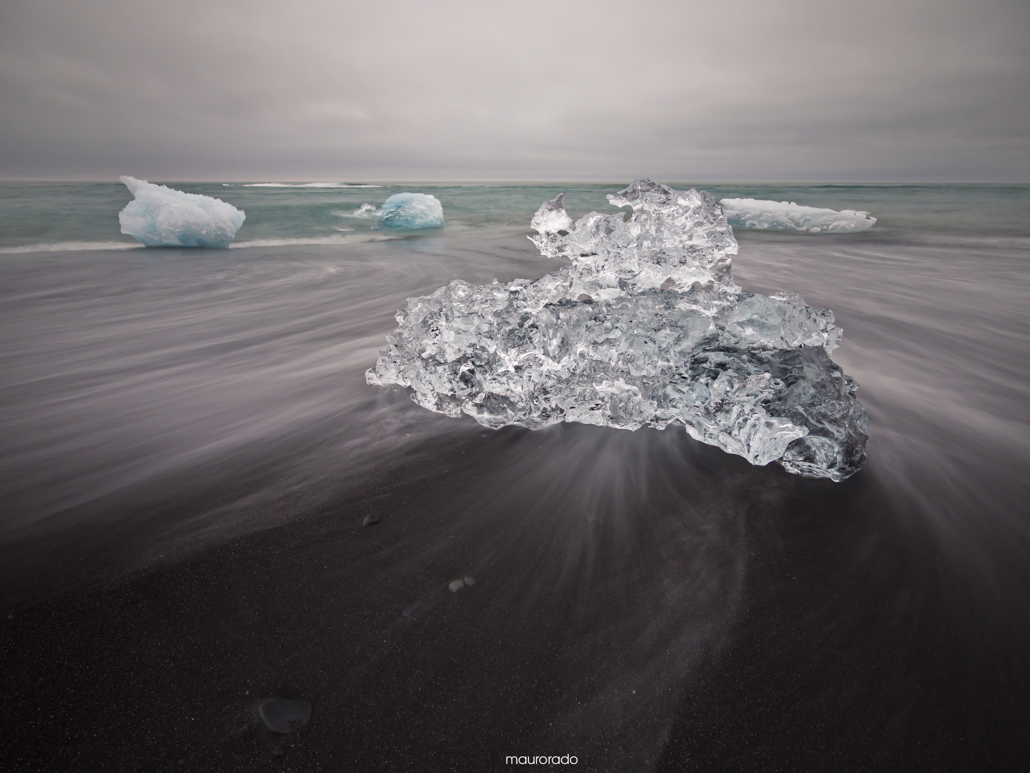 Ice at the mirror at Jokulsarlon