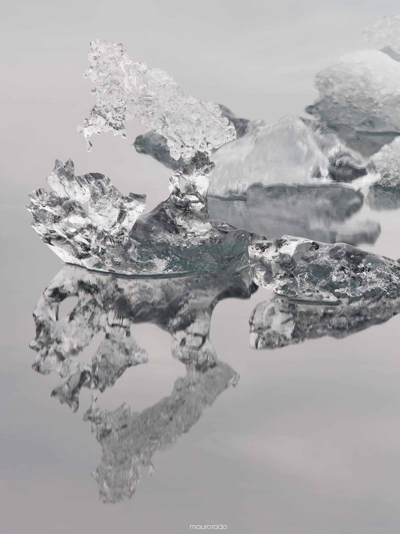 Ice at the mirror at Jokulsarlon