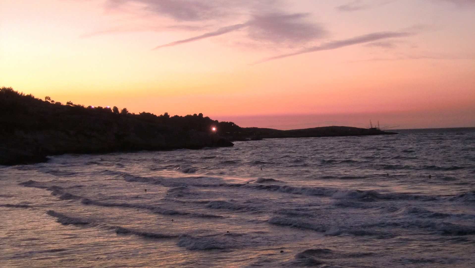 Vieste sea at sunset