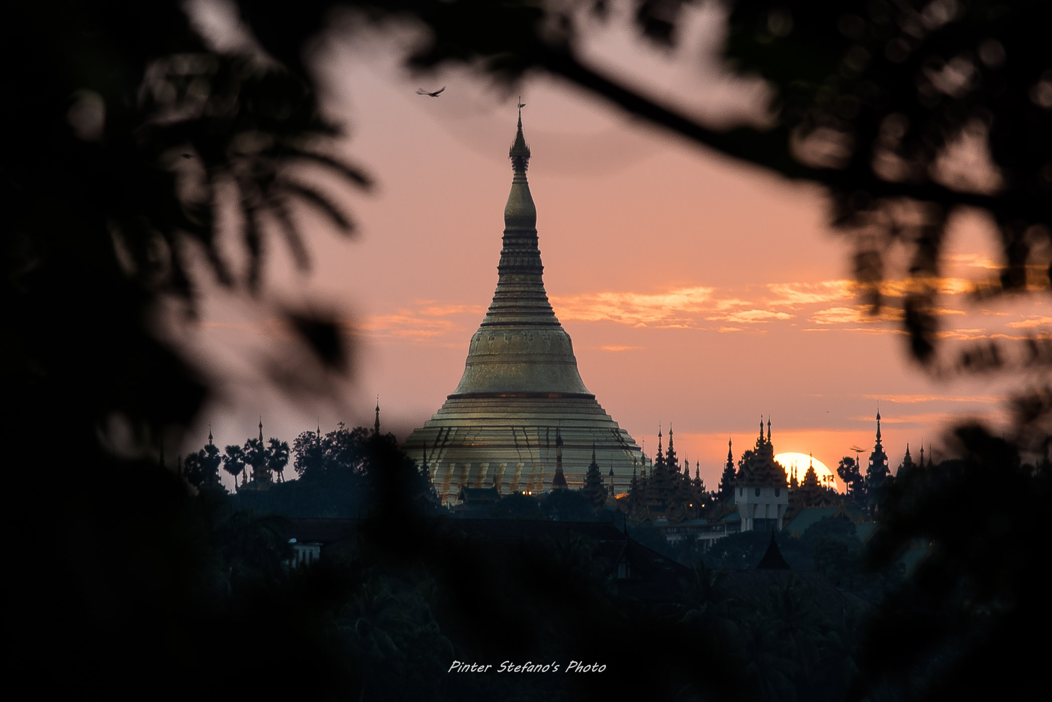A sunset in Yangon