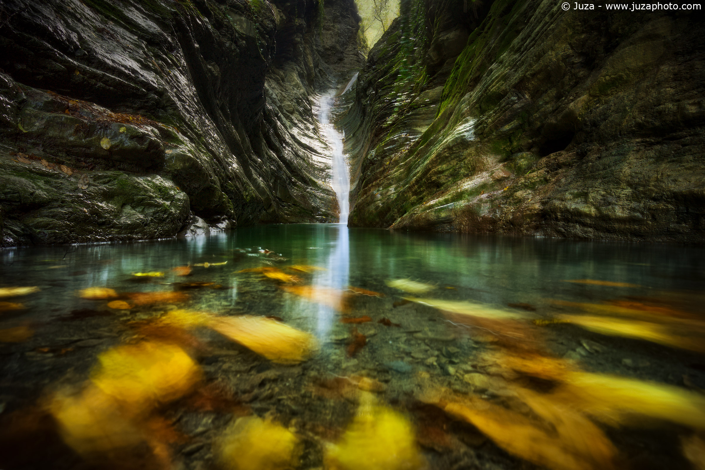 Small waterfall and autumn colors