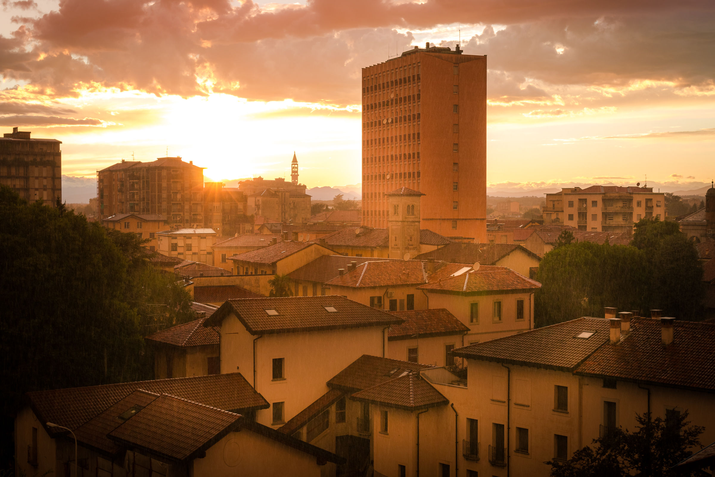 my room the rain and sunset