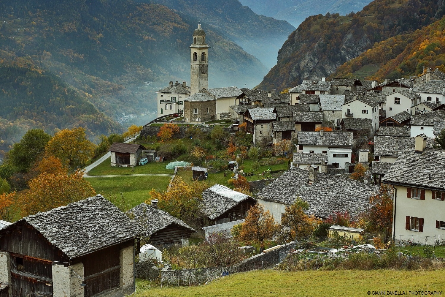 The autumn of Soglio, Bergell