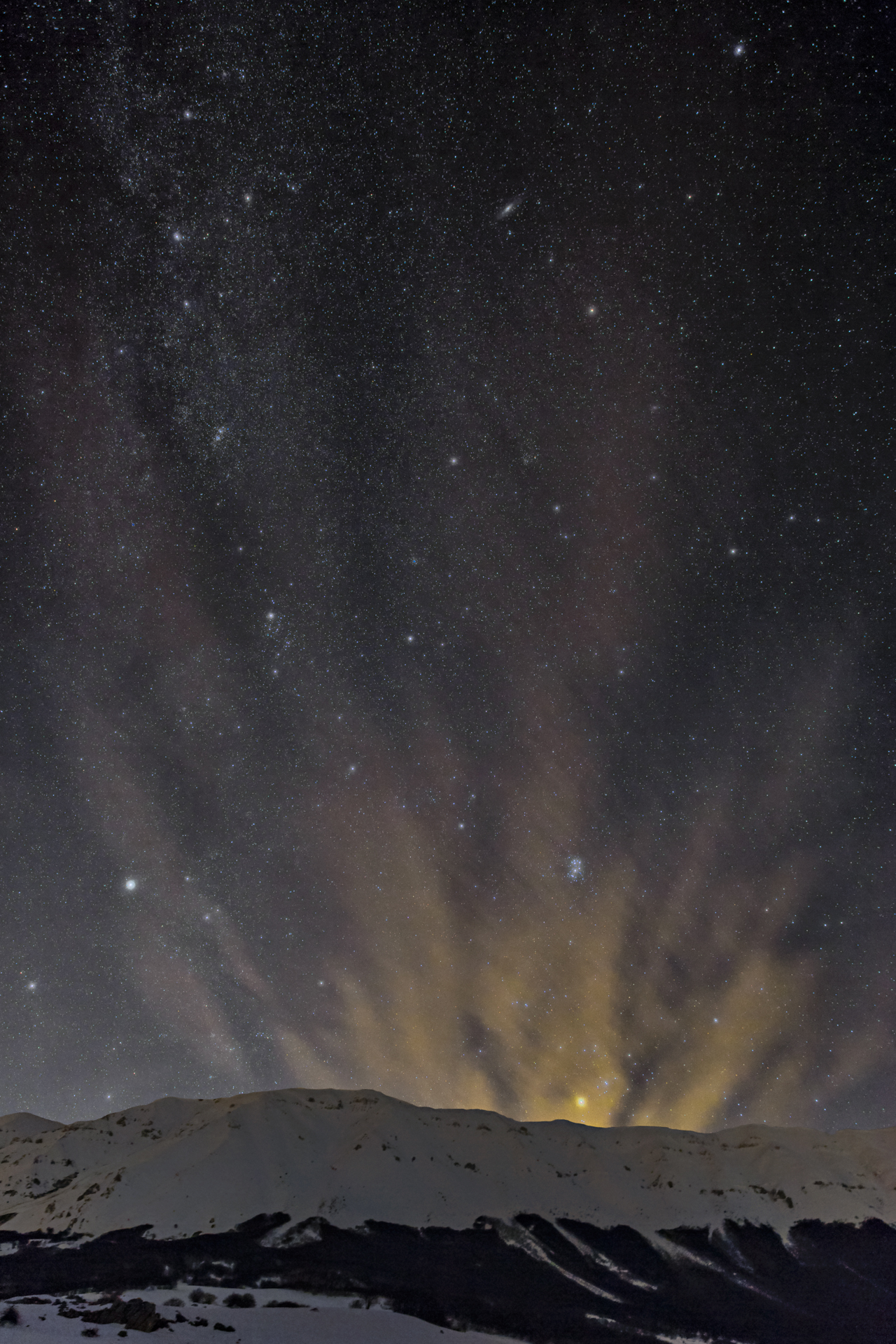 The Maiella illuminated by night