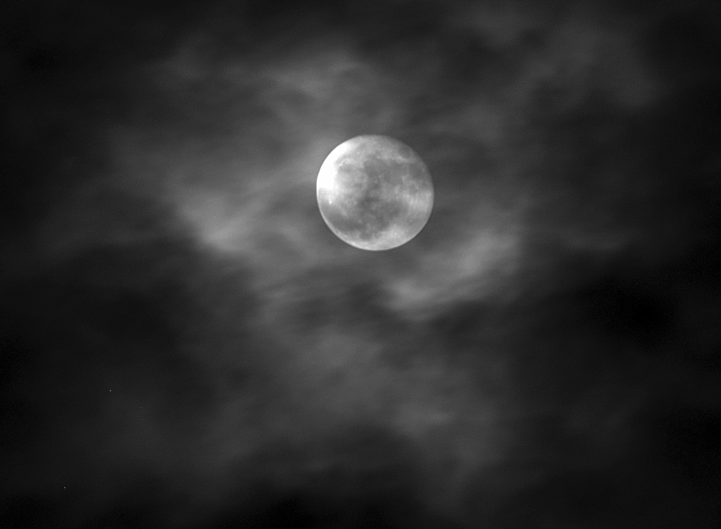 Supermoon and clouds