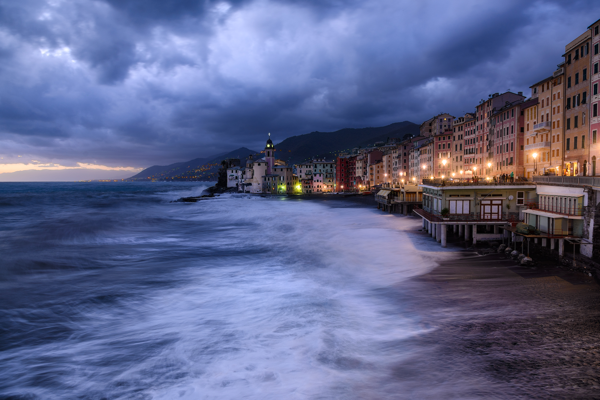 Sea storm in Camogli
