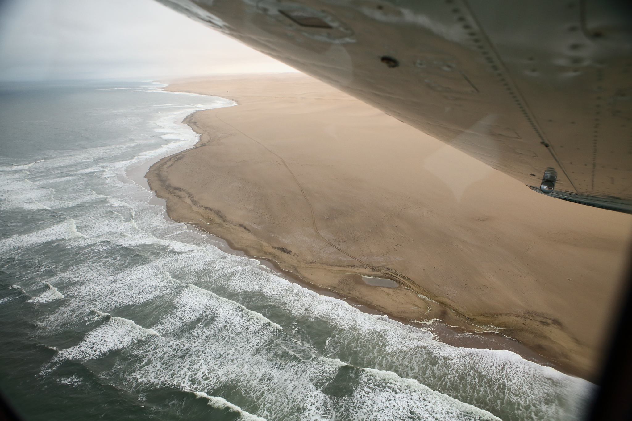 Flying over the skeleton coast