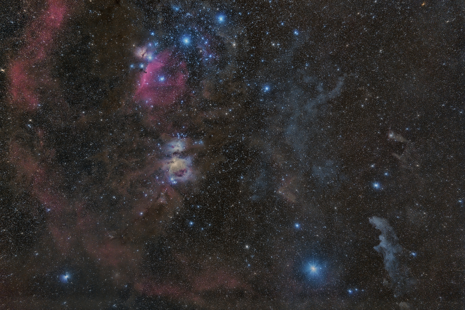 Orione a grande campo.