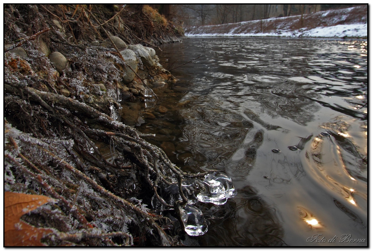 Ice on the river Lambro