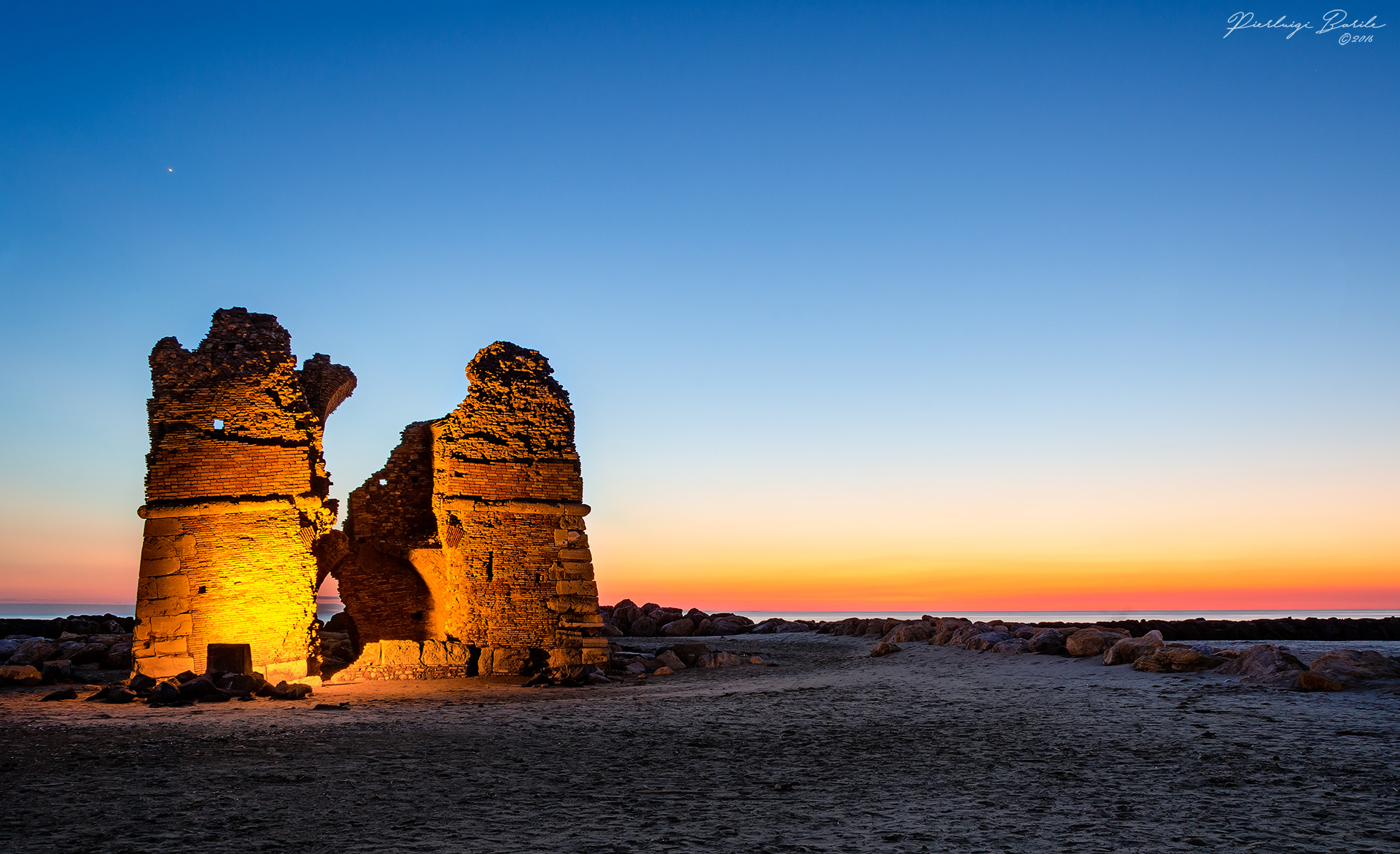 Torre Flavia at sunset