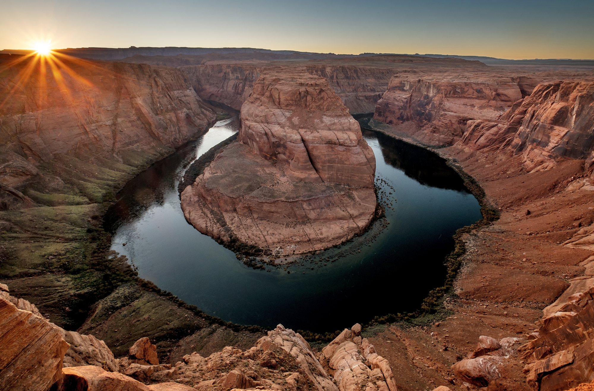Horseshoe bend double exposure