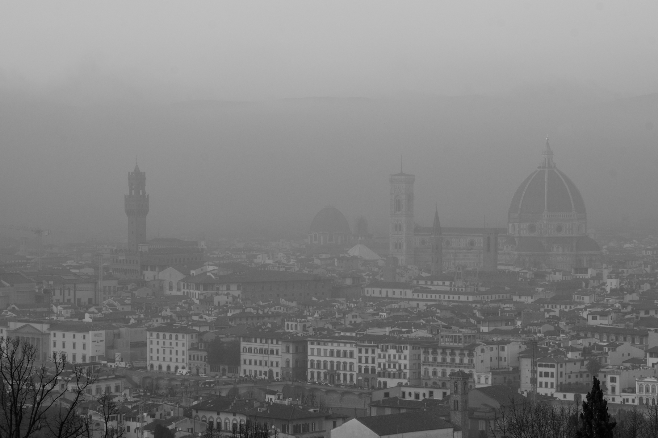 Florence shrouded in mist