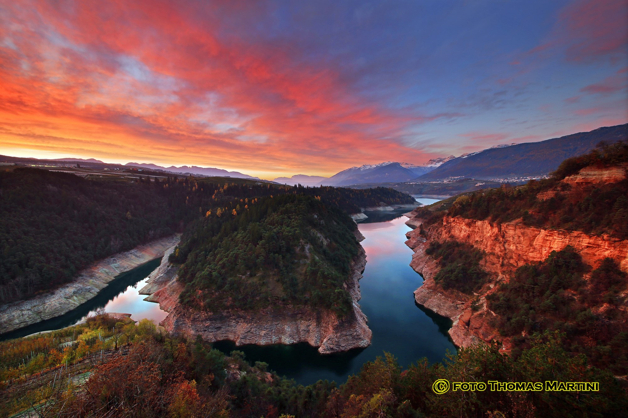 Sunrise over the Canyon of the val di Non