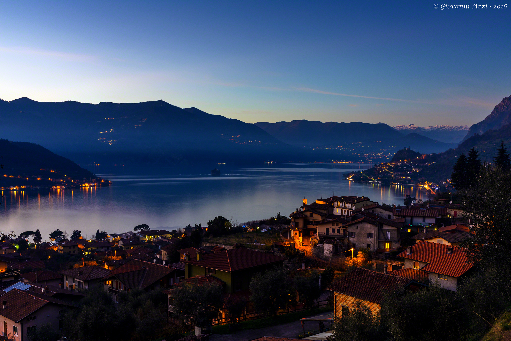 Evening fog on Lake Iseo