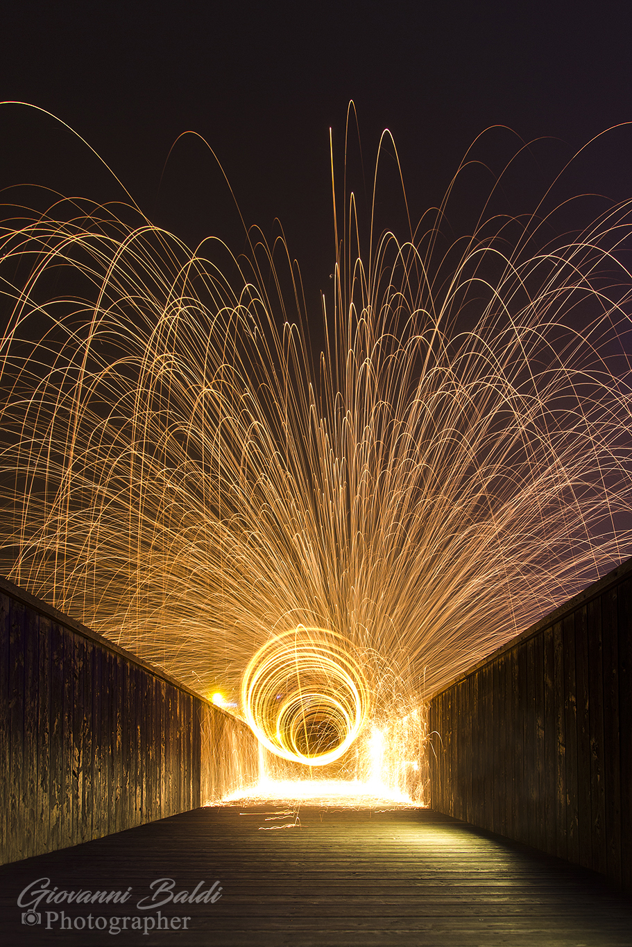 Explosion of sparks