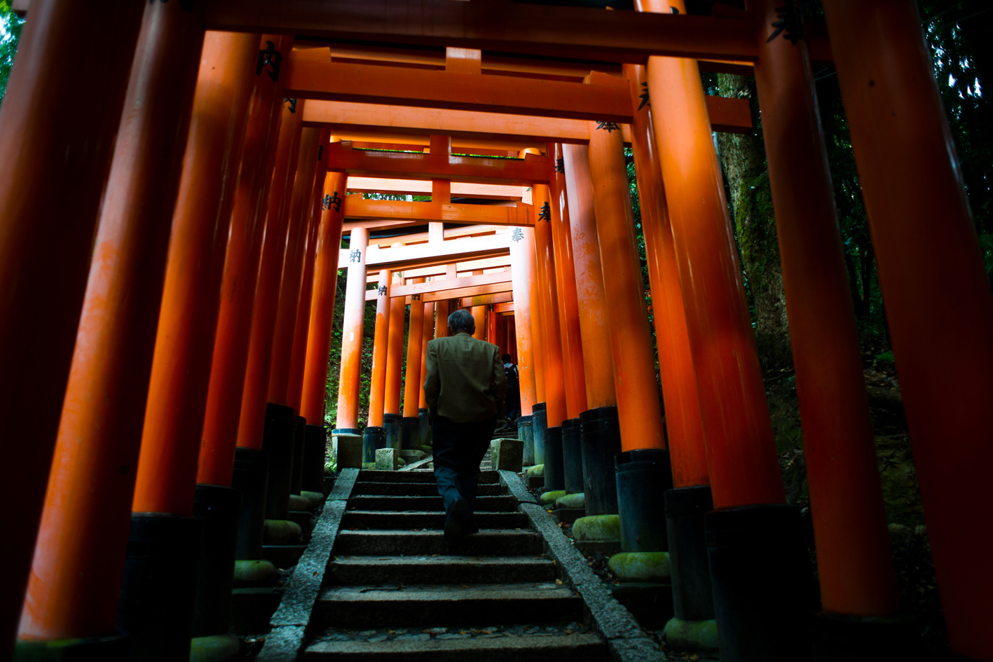 Kyoto torii gate tunnel